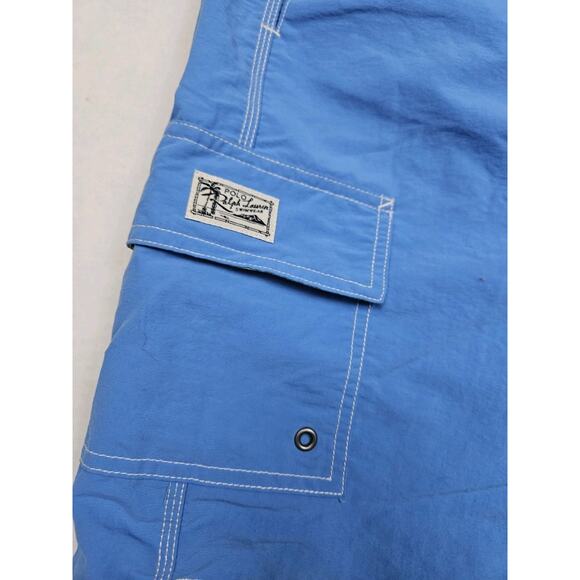 Polo Ralph Lauren Board Shorts Men's Large Bright Blue Mesh Lined Swimming - Picture 10 of 10
